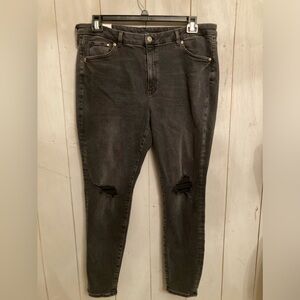 H&M Charcoal jeans womens‎ S-16 skinny ankle stretch high rise charcoal gray New